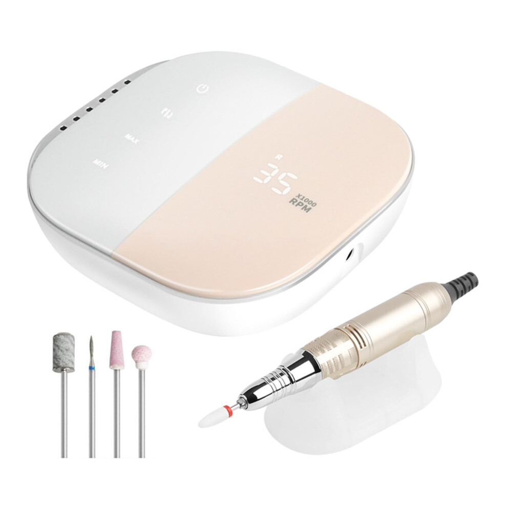 Electric Nail Drill 35000RPM with Touch Screen Speed Control, Rechargeable Cordless for Manicure and Pedicure