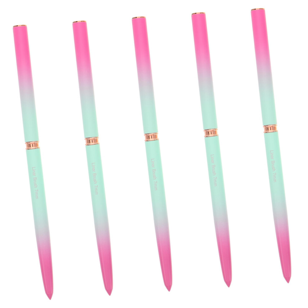 5pcs Nail Art Brushes Set with Fine Detail Nail Liner Brush, Aluminum Handle for Professional Painting