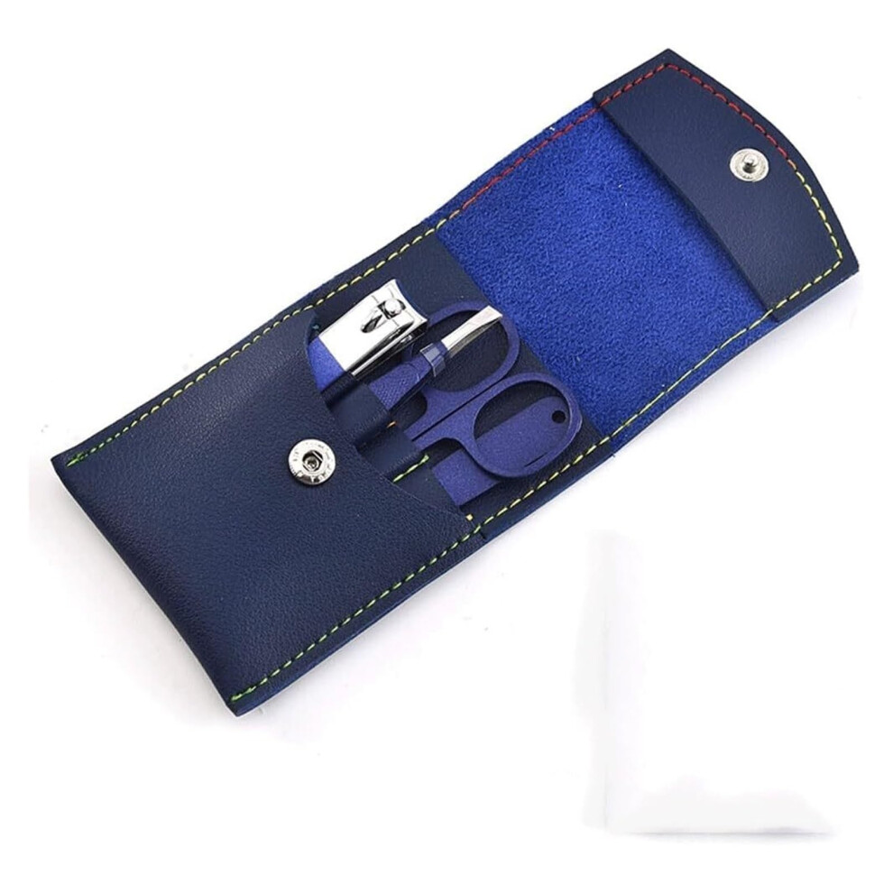 Blue Nail Clipper Manicure Set With Ergonomic Grip And Precision Blades, Travel Pedicure Kit