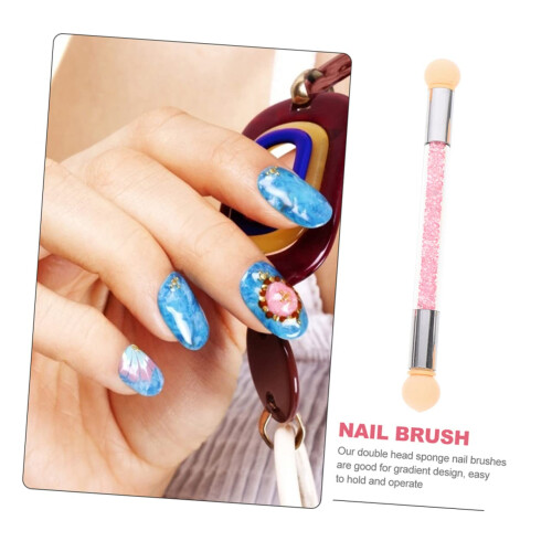 Dual Head Nail Art Sponge Pen Set for Smooth Gradient Effects with Washable Replaceable Tips 2