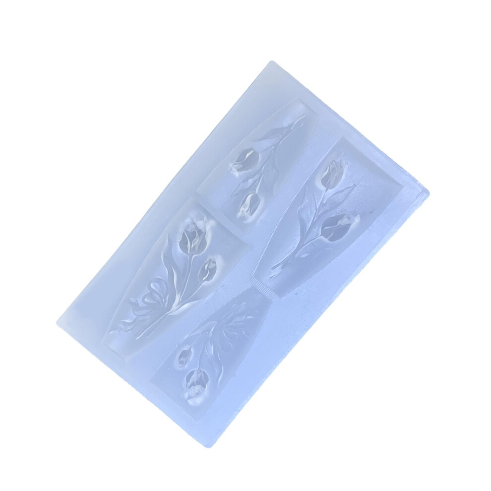 Silicone Nail Art Mold with Flower and Leaf Patterns for Precise Reusable Nail Designs