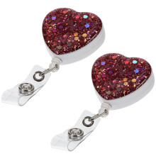 8pcs Heart-Shaped Badge Clips Decorative Cards Buckles Portable Id Badge Holders For Nurse Cards Fall Reel Cute Accessories For Name Tags