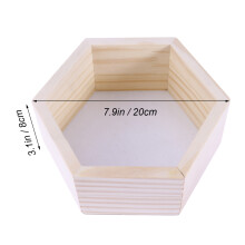 3Pcs Wall Mounted Hexagonal Solid Wood Rack For Kids Room Or Store