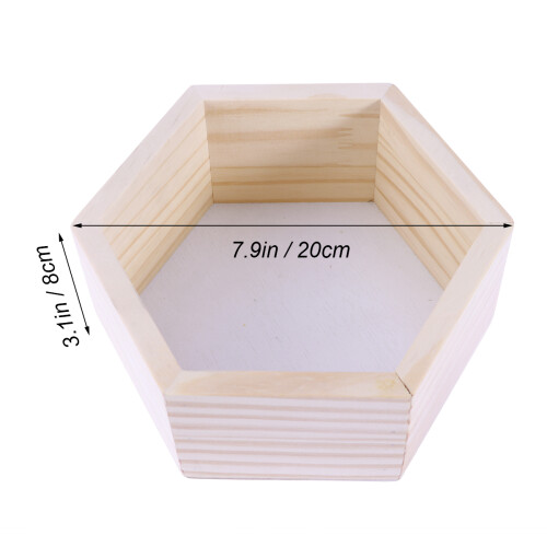 3Pcs Wall Mounted Hexagonal Solid Wood Rack For Kids Room Or Store
