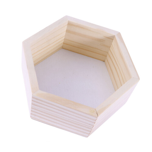 3Pcs Wall Mounted Hexagonal Solid Wood Rack For Kids Room Or Store 2