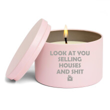 Scented Candle Gift 8oz with Lid New Real Estate Agent Gift for Realtor New Home Closing (Lavender - Pink)