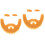 2 Sets Simulation Beard False Eyebrow Funny Fake Mustache Cosplay Prop 5