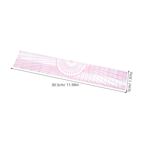 12 Pcs Transparent Plastic Ruler Set For Sewing Quilting Design 2