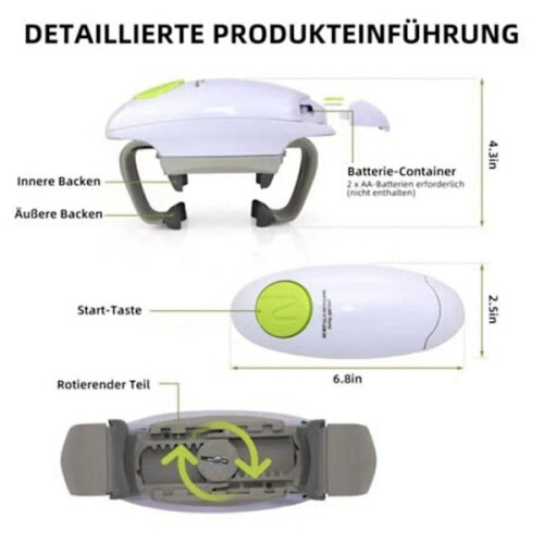 One-touch electric can opener, hands-free automatic bottle opener for all sizes - excellent 1