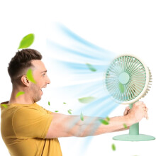 YANHAIGONG Small Desktop Fan, Portable USB Fan with 5 Speeds & Strong Wind, Mute for Home Office Bedroom Outdoor, Compatible with USB Power