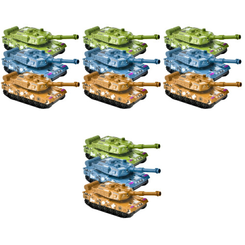 12 Pcs Simulation Tank Models Pull Back Toy Desktop Decor Educational 2