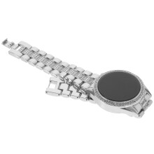 2Pcs Elegant Silver Rhinestone Embellished Wrist Watch for Women
