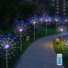 6-delige doe-het-zelf vuurwerklampenset met sterreneffect - 120 LED's, waterdicht, USB-C opladen, 8 standen, afstandsbediening, 4 helderheidsniveaus,