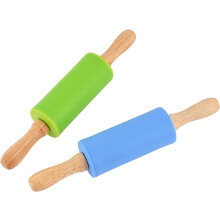 Mini-Silikon-Nudelholz für Kinder, Antihaftbeschichtung, Holzgriff, 23 cm, 2er-Pack …