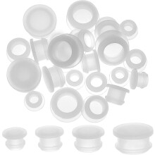 24 tappi in silicone di 4 misure: 1/2, 15/32, 23/64, 11/16 pollici, compatibili con saliere e pepiere. Tappi di ricambio riutilizzabili con