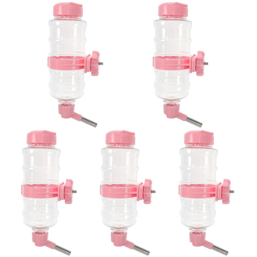 5 Sets Automatic Hamster Water Feeder Hanging Rolling Bead 473ml 2