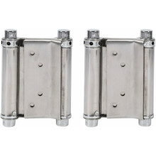 2 bisagras de resorte de doble acción de acero inoxidable para puertas batientes, capacidad de carga de hasta 15 kg.