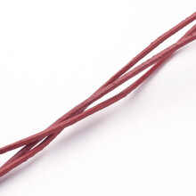 Cordón de cuero de vaca para joyería, material para hacer joyas DIY, redondo teñido de rojo