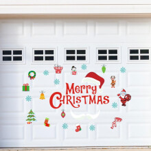 Joy Day kerstdeurstickers, decoratie met een kerstsneeuwpop, grote stickers voor kerst, koelkastdeur en raamdecoratie.