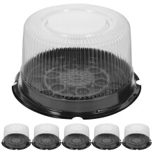 4Sets Schwarze Kunststoff Kuchenboxen Rund Dome Für Mousse Desserts