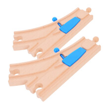 4 Pcs Wooden Train Track Switch Accessories For Major Brands