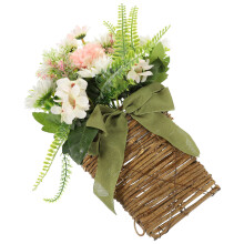 Decorative Artificial Hanging Flower Basket Realistic Design