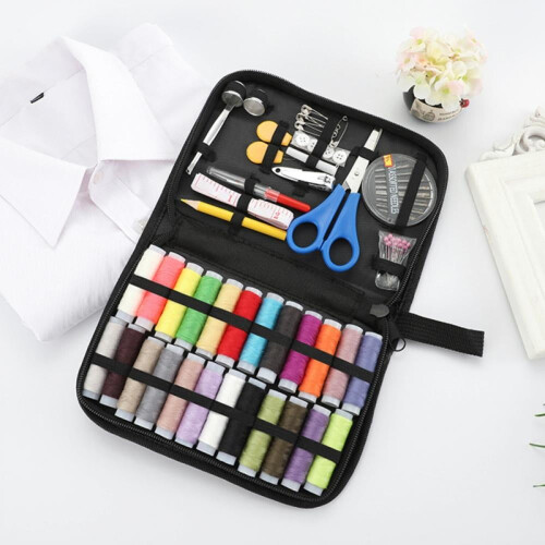 Prettyui-24Pcs Sewing Kit Scissors Needle Thread Set for Home Hand Stitching Sewing Tools 1