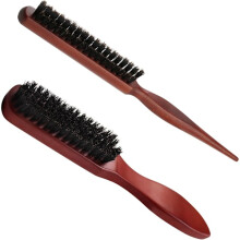 2 cepillos de cerdas de jabalí, cepillo de cerdas de jabalí, peine de peluquería, cepillo suave natural, grande y pequeño