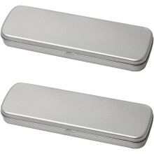 2er-Pack hochwertige Federmäppchen mit Kette aus Metall für Schulbedarf, Stiftehalter, Aufbewahrungsbox für Make-up-Pinsel