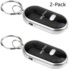 Lot de 2 porte-clés noirs, porte-clés sifflet, circuit intégré noir