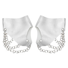 3Pcs Punk Fingerless PU Gloves With Metal Chain Buckle
