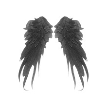 2Pairs Black Realistic Angel Wings Cloth Patch Durable Decoration