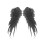 2Pairs Black Realistic Angel Wings Cloth Patch Durable Decoration 1