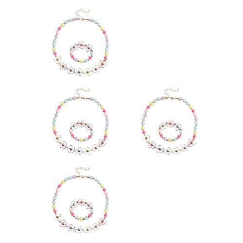 4Sets Armband Und Halskette Set Blüten Schmuck 2
