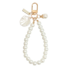 Porte-clés cœur, pendentif coquillage et perle, breloque décorative pour sac de fille, anneau porte-clés, accessoire