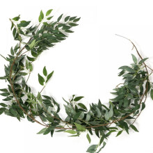 Guirlanda de folhas artificiais Xinhuaya, 1,6 m, verde, para decoração de casamentos em ambientes internos e externos, artigos para festas, coroa