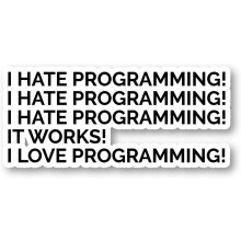 Adesivo "Eu Amo Programação" - Adesivos para Geeks - Adesivos para Laptop - Adesivo de Vinil de 5 cm - Adesivo para Laptop, Celular e Tablet