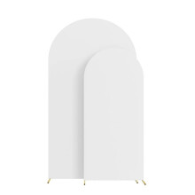 Bruiloftsbooghoes, achtergrondhoes voor boogstandaard voor verjaardagsceremonie en banketdecoratie met 100 ballonnen (wit)