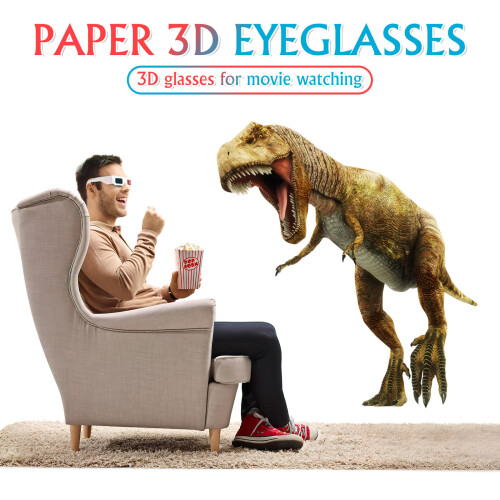 3 Pieces 3d Eyeglasses Red Therapy Stereoscopic White 2