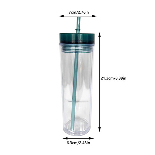 Ποτήρι με το ίδιο καπάκι και φράουλα, 16oz ποτήρι, διπλό διαφανές ποτήρι, ίσιο 1