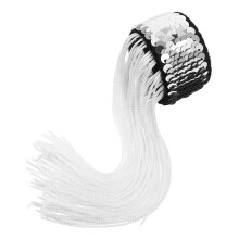 2Pcs Silver Snap Slap Bracelets Kids Sequin Tassel Wristbands Bulk