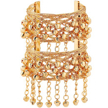 4Pcs Golden Bell Armlets Breathable Belly Dance Costume Supplies
