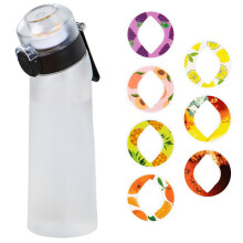 Fles met gearomatiseerd water en 7 smaakpods Air Water Up fles Matzwart 650ml Air Starter Up set Waterbeker voor op de camping Sport Wit