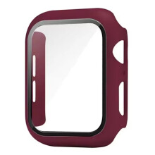 Gehärtetes Glas + Schutzhülle für Apple Watch 10 (46 mm), Ultra 2 (49 mm), iWatch 9-SE, Weinrot