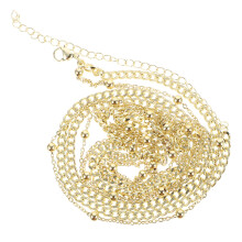 5Pcs Golden Stainless Steel Double Layer Waist Chain Jewelry for Women