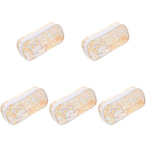 5Pcs Multi-Function Yellow Pencil Holder Large Capacity Pen Organizer 1