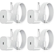 Yhteensopiva iPhone-laturin kanssa - Pikalaturi - Sovitin + Kaapeli20W USB-C Valkoinen4-pakkaus, yhteensopiva iPhonen kanssa