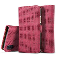 Lemanin retrohenkinen lompakkokotelo iPhone XS Max -puhelimelle, punainen