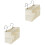 2Pcs Hanging Canvas Bag Bedside Organizer Beige Storage Pouch 3