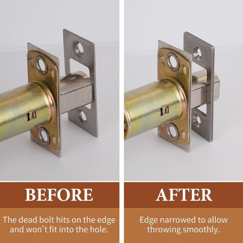 Large Hole Strike Plate Fix Deadbolt Misalignment Deadbolt Restorer Strike Plate 2